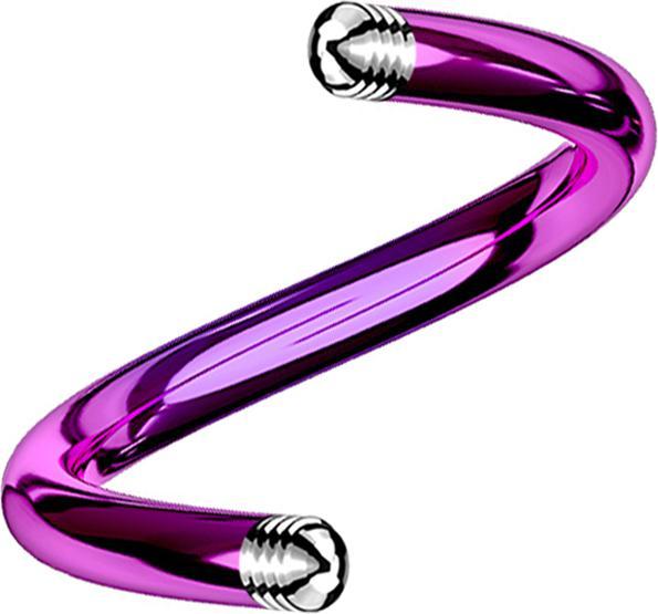 Immagine prodotto Star Piercing Asta a micro spirale viola (senza ottone, Titanio G23)
