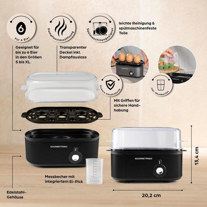 Image du produit Gourmetmaxx Eierkocher mit Eierstecher im Messbecher