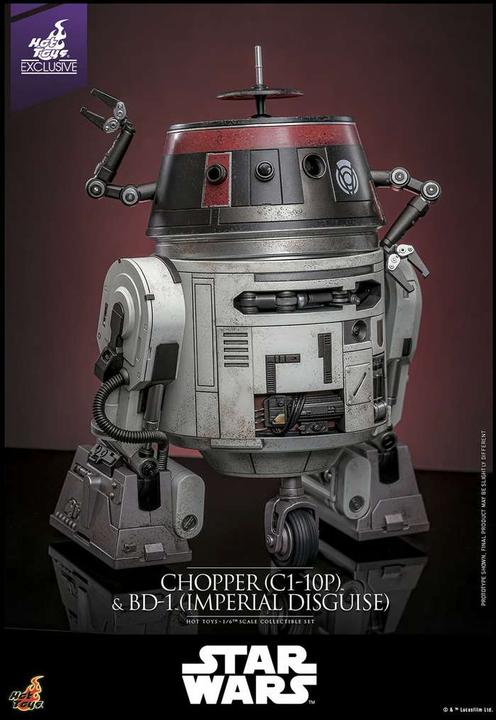 Actual product image Hot Toys Star Wars Actionfigur Set 1/6 Chopper (C1-10P™) & BD-1™ (Imperial Disguise) 18 cm & 8 cm