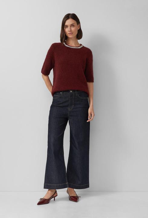 Produktbild s.Oliver Strickpullover Softer Kurzarm-Pullover aus Wollmix mit Schmuck-Detail (40)