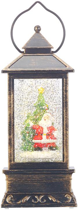 Actual product image Infactory Deko-LED-Laterne mit Schneewirbel, Weihnachtsmann und Tannenbaum