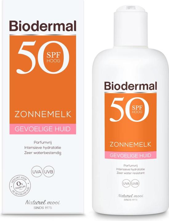 Actual product image Bioderma Biodermal Sun Milk Sensitive Skin - Sunscreen For Sensitive Skin -Spf50+ 200 Ml (Suntan lotion, SPF 50, 200 ml)