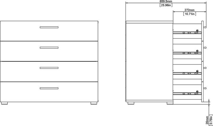 Produktbild Ebuy24 Kommode Petra (80 x 40 cm)