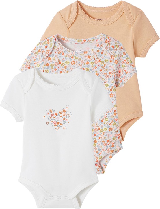 Actual product image Vertbaudet 3er-Pack mitwachsende Baby Schlupfbodys, Bio-Baumwolle Oeko-Tex (74)