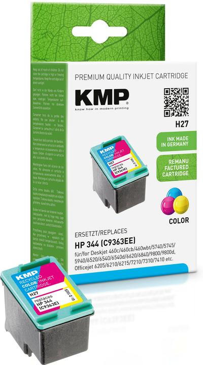 Produktbild KMP H27 Tintenpatrone color kompatibel mit HP C 9363 E (C, M, Y)