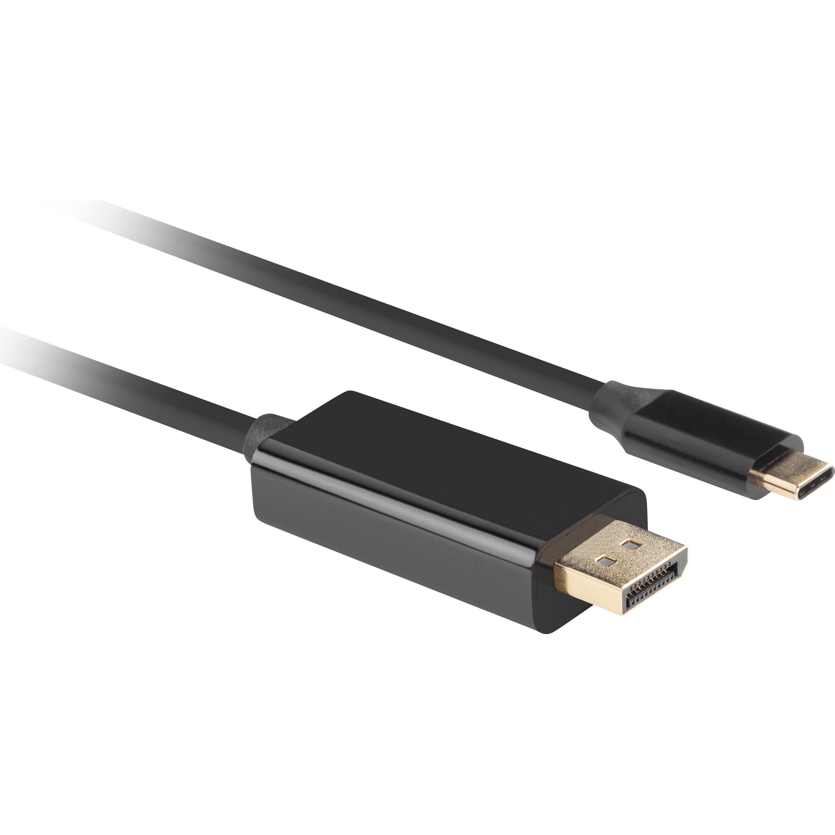 Lanberg Nero Ca-Cmdp-10Cu-0005-Bk Adattatore Cavo Video Usb Type-C Displayport (0.50 M), Cavo Video
