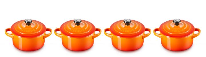 Actual product image Le Creuset Mini-Cocotte set of 4 "oven red" 0.2 litre (10 cm, Casserole + Stewpot, Ceramic)