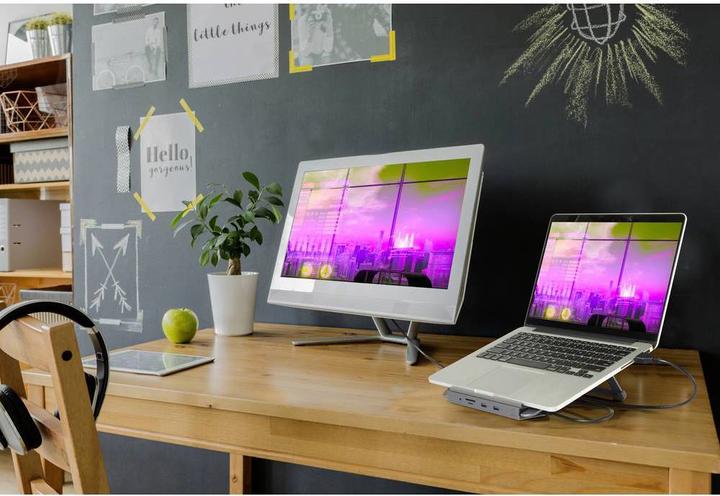 Produktbild Renkforce USB-C 12-in-1 Laptop-Dockingständer (USB-C, 4 Ports)