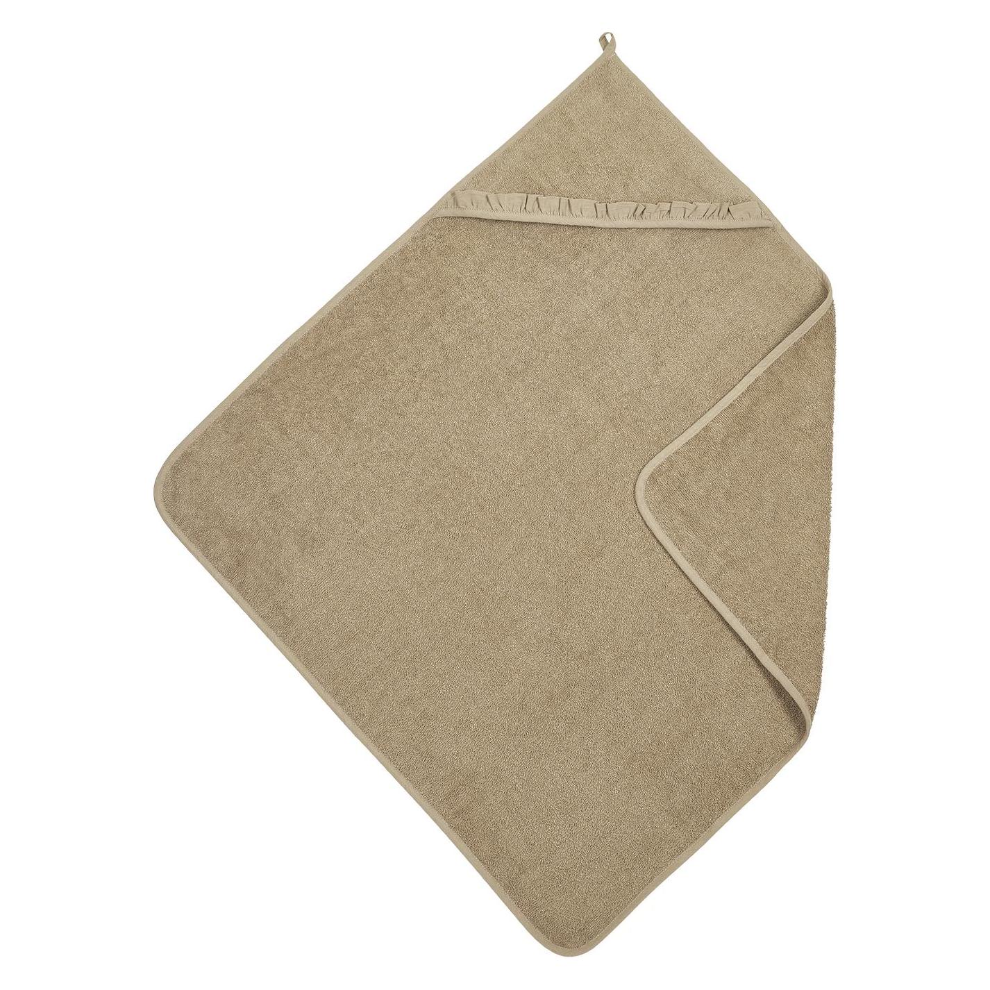 Meyco, Asciugamano Bebè, Asciugamano Con Cappuccio Baby Ruffle - Spugna - Tortora - 80X80Cm (80 X 80 Cm)