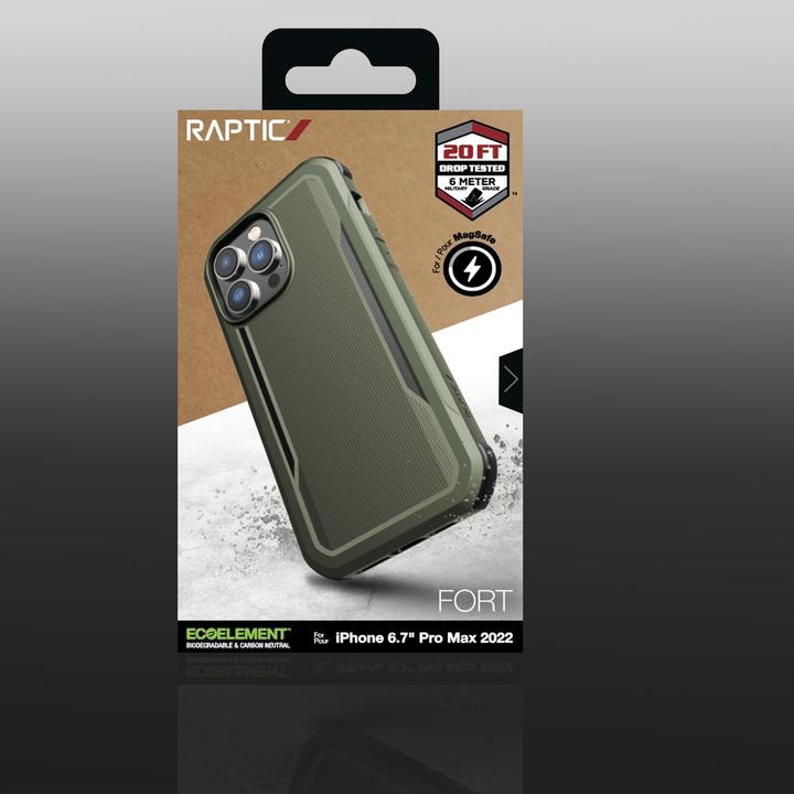 Immagine prodotto X-Doria Custodia Raptic Fort per iPhone 14 Pro Max con custodia MagSafe verde corazzato (Apple iPhone 14 Pro Max)