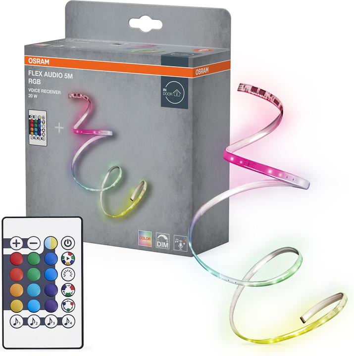 Actual product image Osram Flex Audio Voice Receiver 5M RGB Remote Control (Blue, Green, Red, RGB, 500 cm, Indoor)