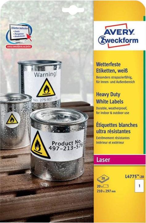 Actual product image Avery weatherproof labels