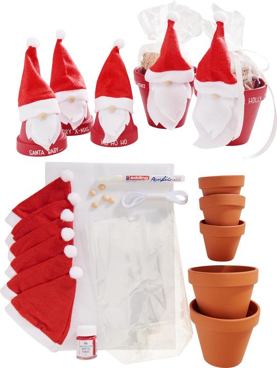 Image du produit VBS Kit de bricolage "Lutin de Noël en pot d'argile", 5 pièces