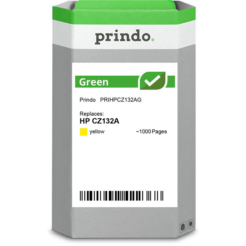 Prindo, Cartucce, ORIGINAL printer cartridge, yellow PRIHPCZ132AG Green 1000 pages 29ml GREEN Recycled a (Y)