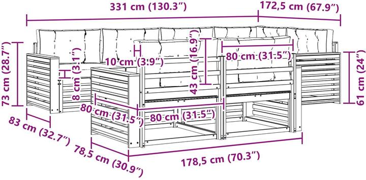 Produktbild vidaXL Outdoor-Sofa