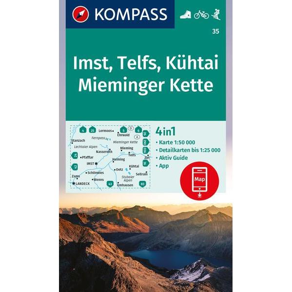 Wanderkarte 35 Imst, Telfs, Kühtai, Mieminger Kette 1:50.000, Landkarte
