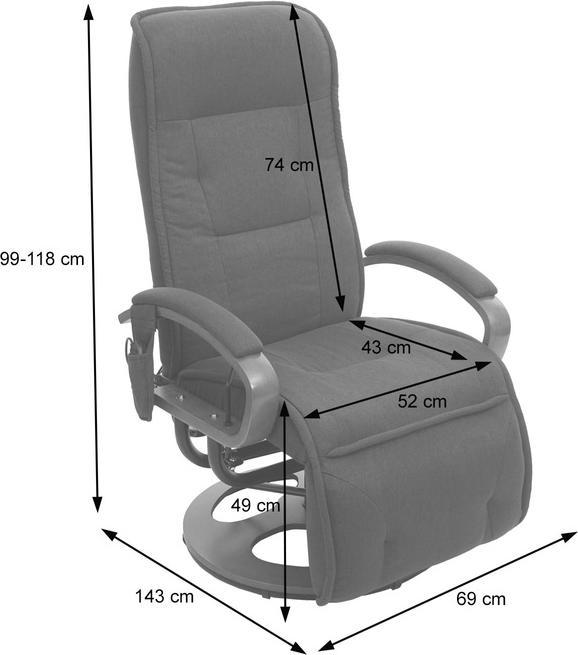 Actual product image Swisshandel24 Relax lounger ARLES II, relax armchair massage armchair, WITH massage fabric/textile - dark grey