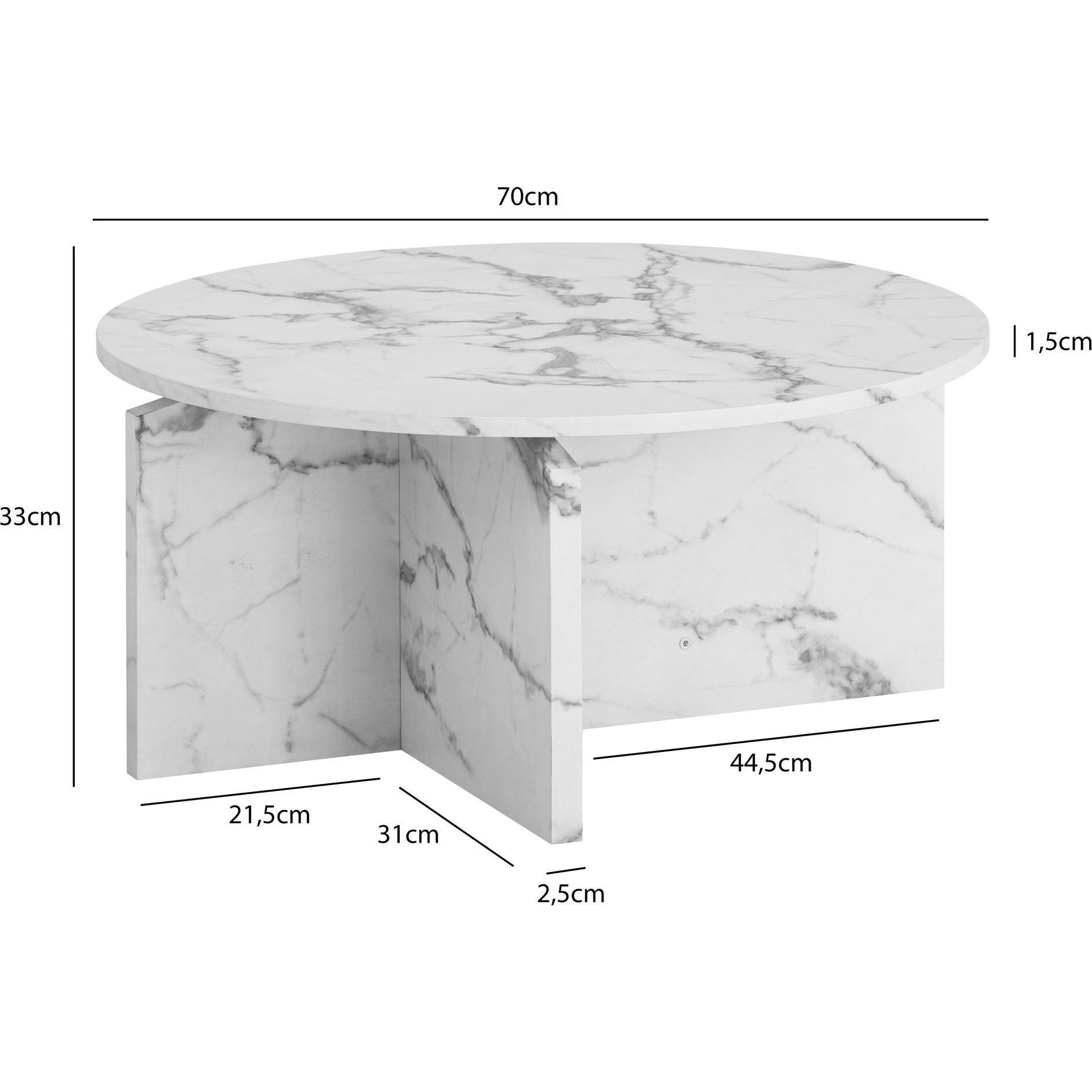 Thumbnail - FineBuy, Couchtisch + Beistelltisch, Couchtisch 70 cm Wohnzimmertisch Sofatisch Rund Gross Kaffeetisch Modern