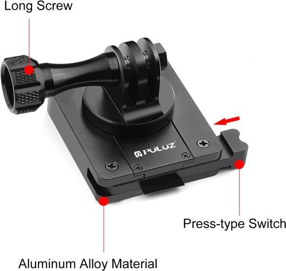 Immagine prodotto Puluz Aluminum Quick Release Bracket NVG Helmet Mount for GoPro and Other Action Cameras (Black)