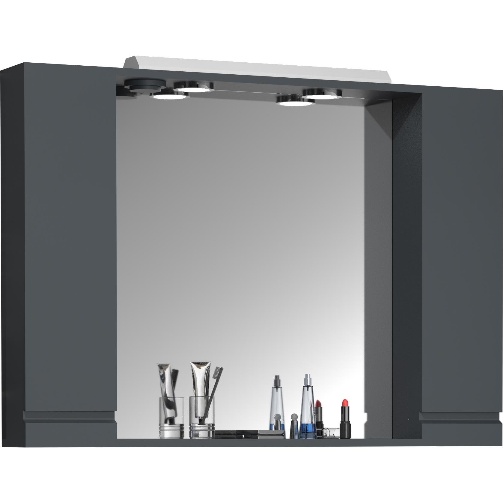 Thumbnail - VCM, Spiegelschrank, Badspiegel Wandspiegel Breite 100 cm Hängespiegel Spiegelschrank Badezimmer Drehtür grifflos (100 x...
