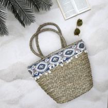 Jet Lag Strandtasche aus Stroh 49x30cm