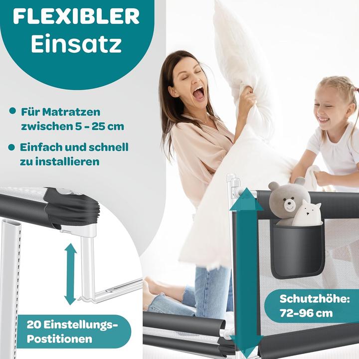 Produktbild Kesser Klappbares Bettschutzgitter mit Tasche (180 cm)