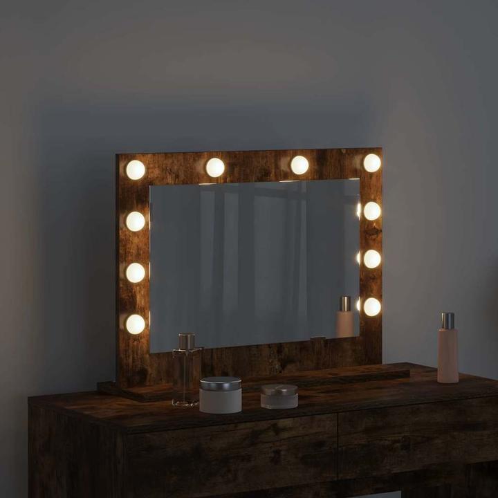 Produktbild VidaXL Waschtisch Spiegel Geräucherte Eiche Holz, Glas 60 x 45 x 18 cm