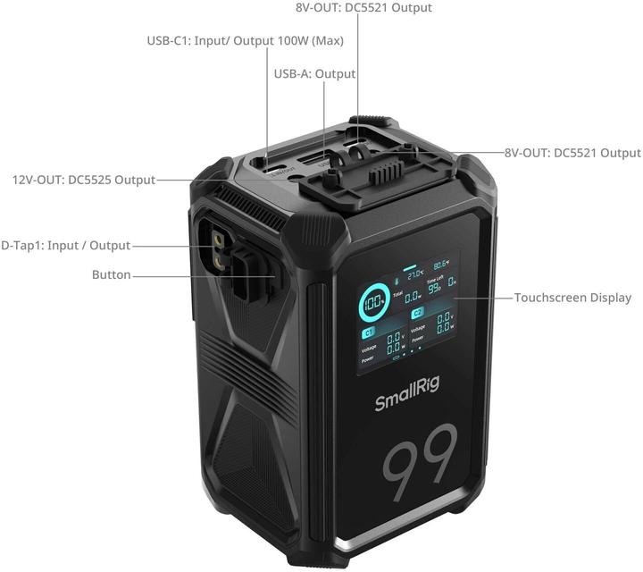 Actual product image SmallRig Videokamera-Akku X-Touch Smart Triple-Proof V-Mount X99