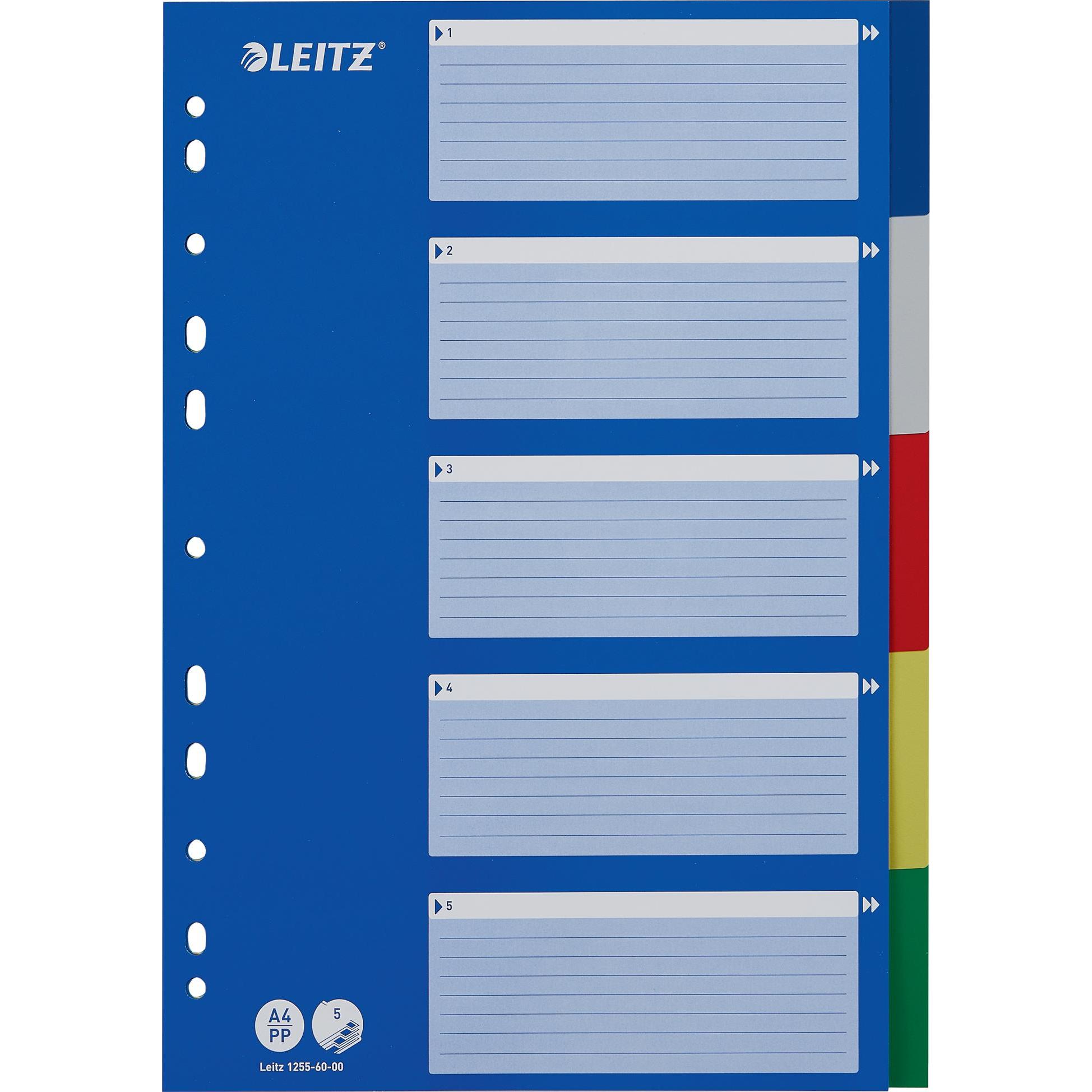 Leitz, Ordner Zubehör, PP-Register mit blauem Deckblatt, diverse Ausführungen, einzeln