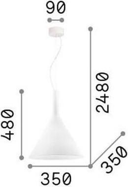 Actual product image Ideal lux COCKTAIL pendant light E27 ⌀350mm dimmable white 074313 (E27)
