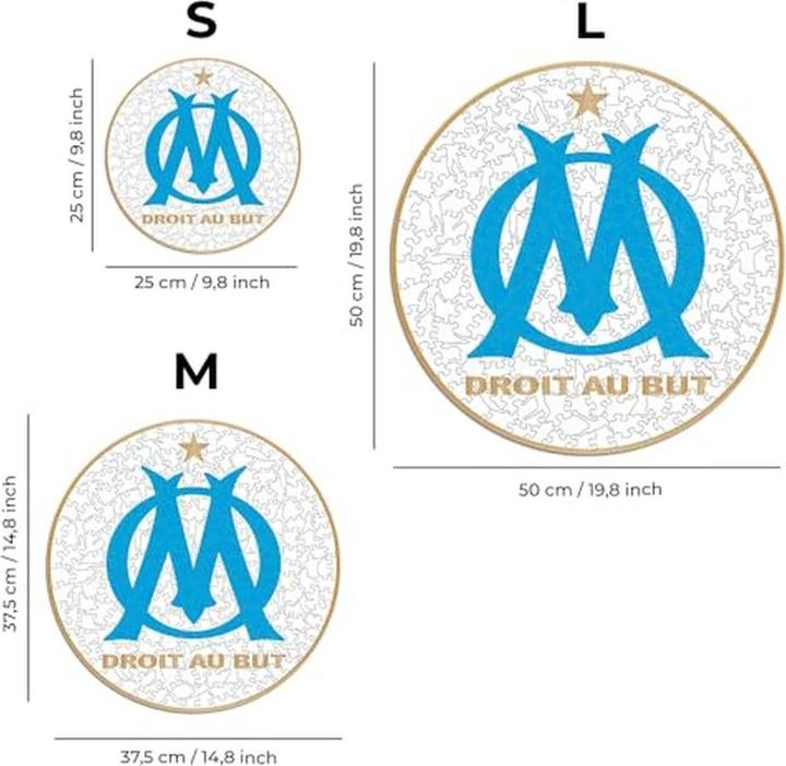 Actual product image Iconic Olympique Marseille - logo - wooden puzzle size L (500 pieces) (500 pieces)