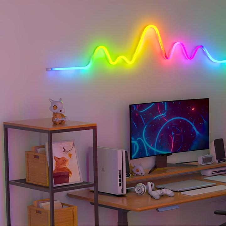 Image du produit Hermex Néon 3m Bande LED flexible néon multicolore RGB (RGBIC, 300 cm, Intérieur)