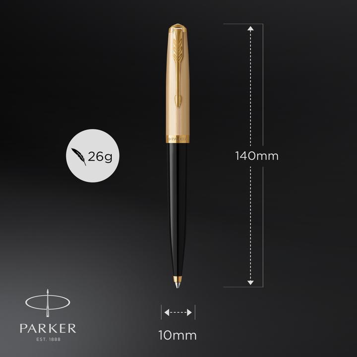 Actual product image Parker Ball pen 51 G.C. M (Black/Gold, 1 x)
