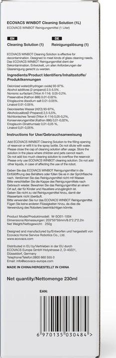 Produktbild Ecovacs WINBOT Reinigungslösung 230 ml