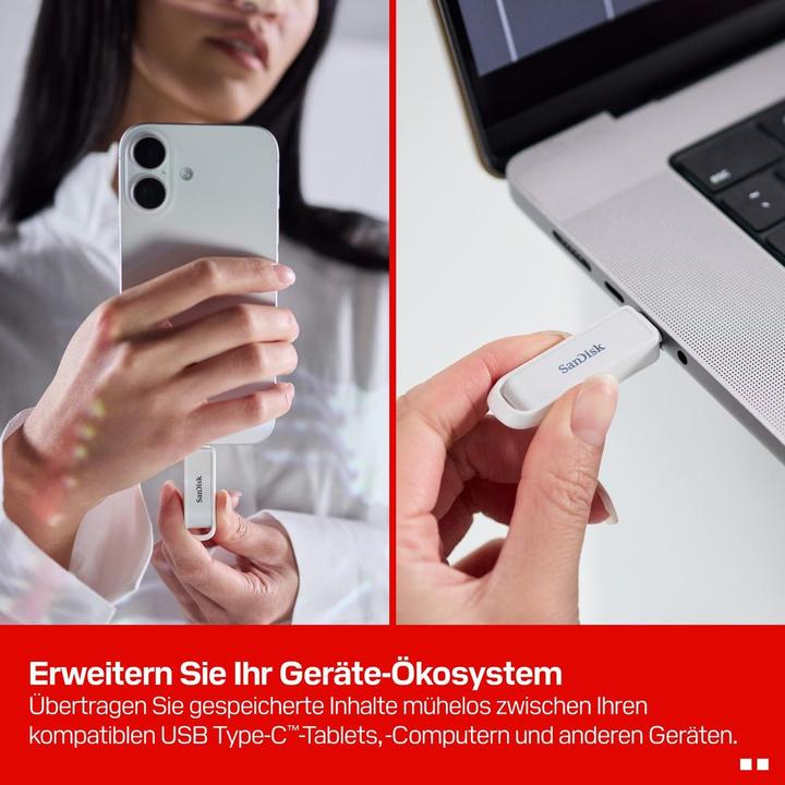 Immagine prodotto SANDISK Phone Drive USB-C Arctic White 256GB (256 GB, USB-C)