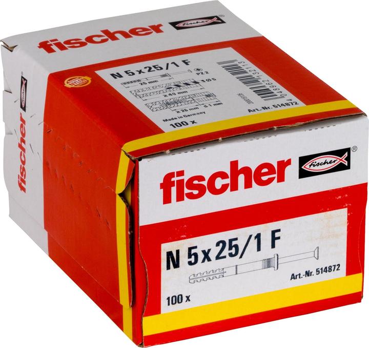 Image du produit Fischer Tampon à clouer N 5x25/1 F (100 pcs)
