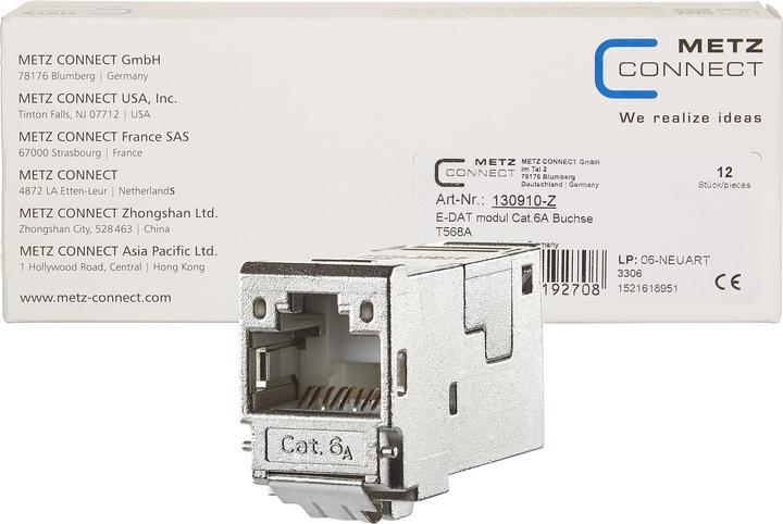 Actual product image Metz Connect E-DAT modul Cat.6A 8 (8) jack (Patch panel)