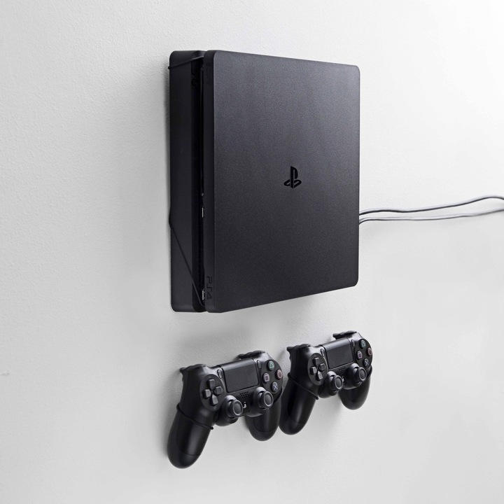 Actual product image Floating Grip Playstation 4 Slim and Controller Wall Mount - Bundle (Black) (PS4)