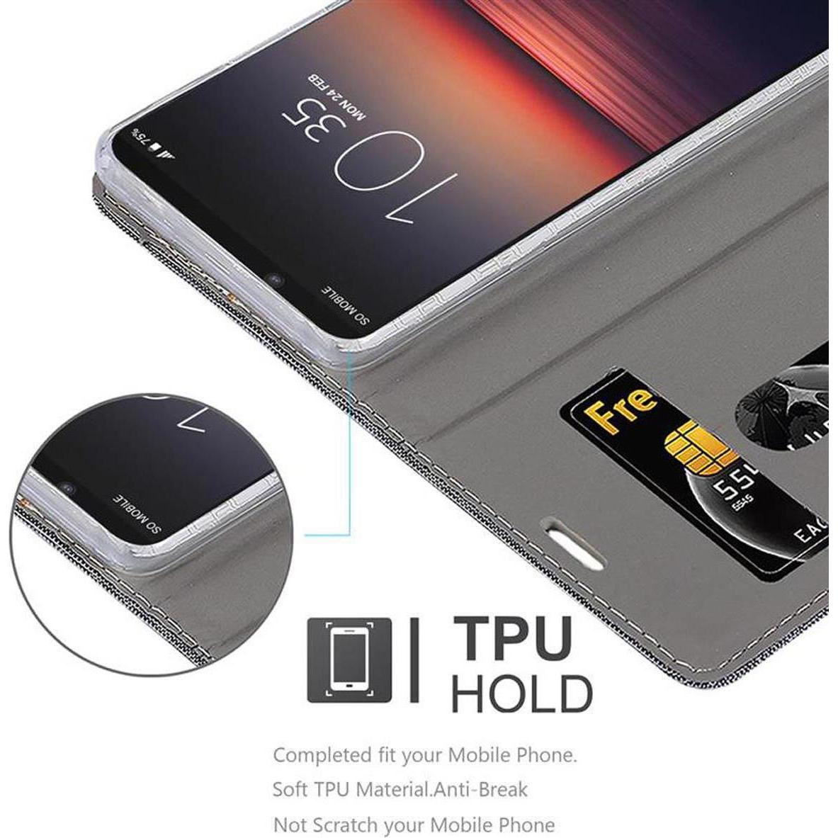 Thumbnail - Cadorabo Book Jeans Optik Cover (Sony Xperia 1 II), Smartphone Hülle, Grau