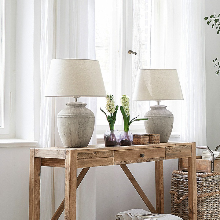 Produktbild Loberon Tischlampe Mosnay beige/antikgrau (E27)