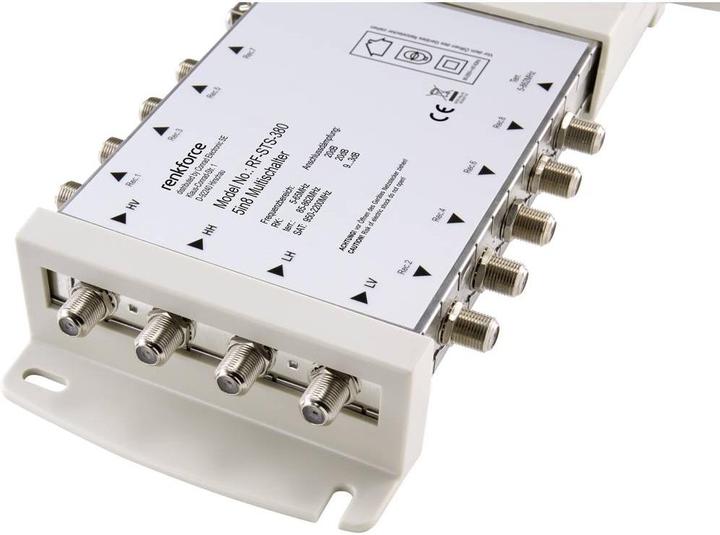 Image du produit Renkforce RF-STS-380 SAT Multischalter Eingänge (Multischalter) : 5 (4 SAT/1 terrestre) Teilnehmer-Anzahl : 8 (Multi commutateur)