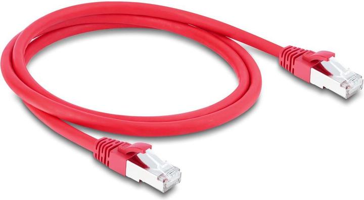 Produktbild Delock RJ45 Netzwerkkabel Cat.6A S/FTP 1 m rot (81184) (S/FTP, 1 m)