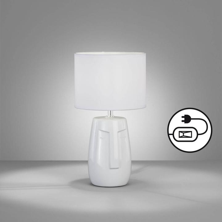 Actual product image Fischer & Honsel Honsel Face table lamp E14 fabric shade chintz white white 50713 (E14)