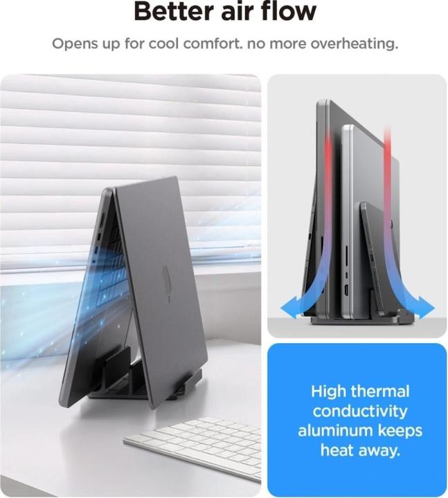 Produktbild Spigen Ld208s4 Vertikaler Laptopständer Space Gray