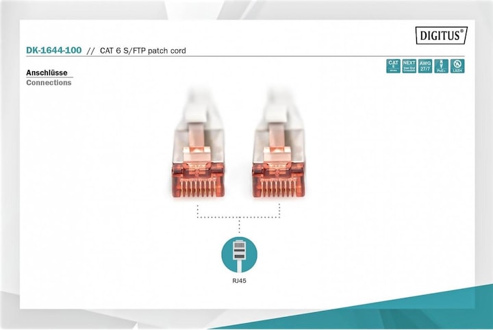 Produktbild Digitus Netzwerkkabel (S/FTP, CAT6, 10 m)