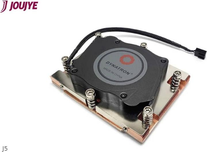 Dynatron J5 Raffreddatore AMD Genoa SP5 1U attivo in rame per la base della camera di vapore e l'aletta (27 mm)