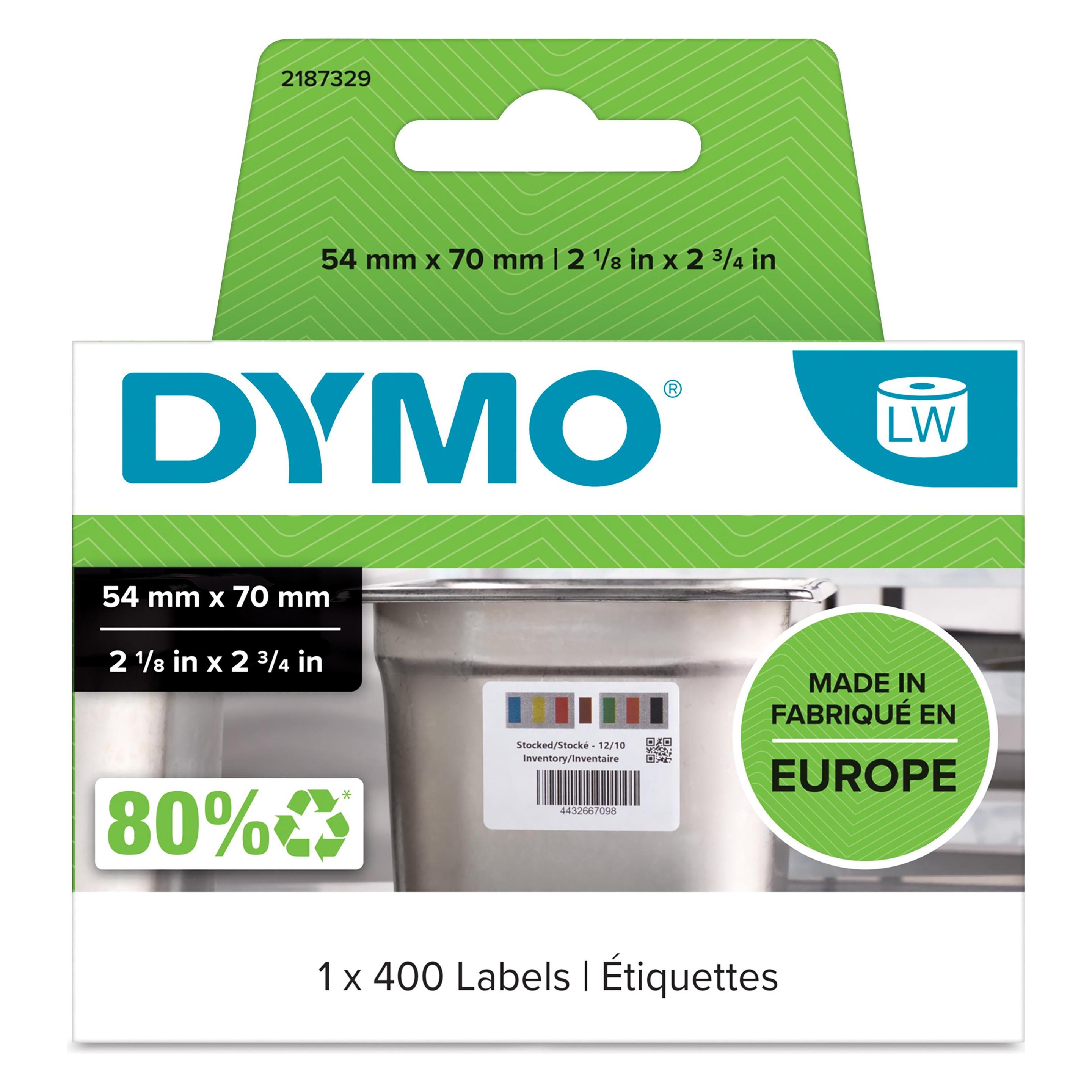Dymo Labels for LabelWriter 54 x 70 mm, 400 labels (2187329)