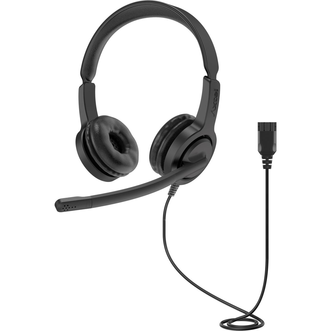 Axtel Stem 28 duo NC (Bedraad), Kantoorheadset, Zwart