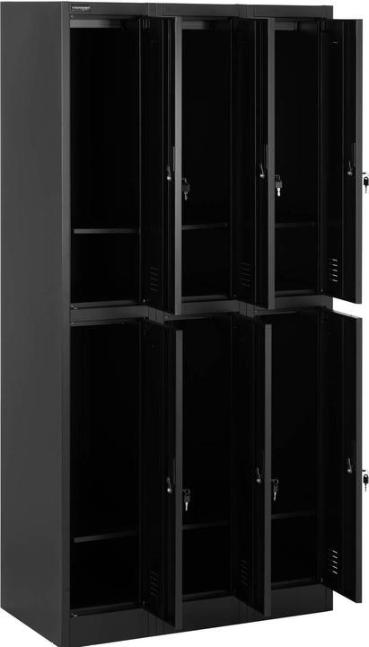 Produktbild Fromm & Starck Spindschrank Schliessfachschrank Metallschrank abschliessbar 6 Spinde 200 kg (90 x 45 cm)