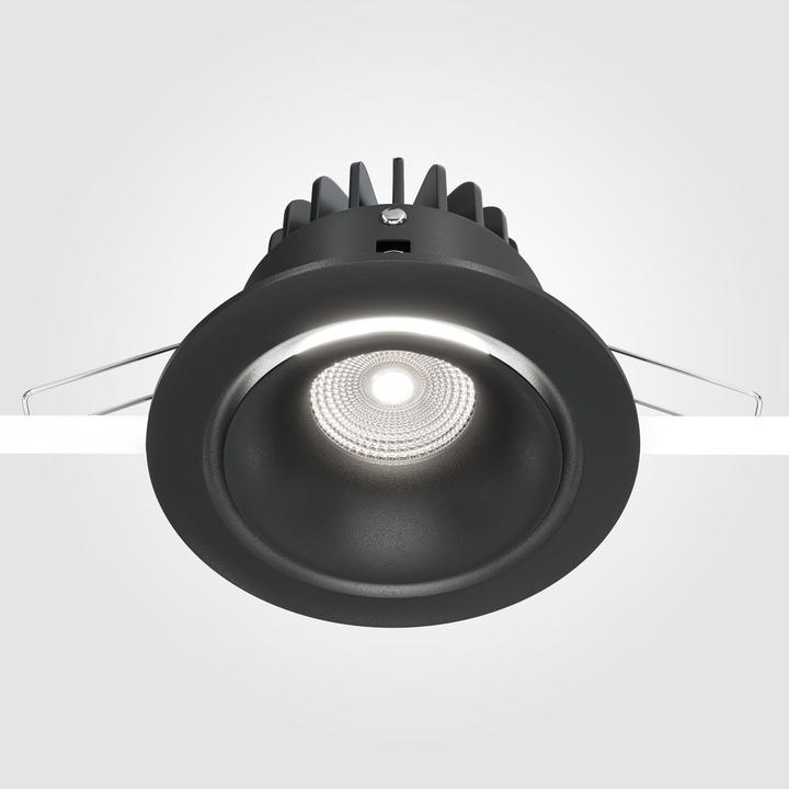 Actual product image Maytoni Yin LED downlight, recessed light 12W dimmable black 90Ra Ø9.8mm neutral white (820 lm)